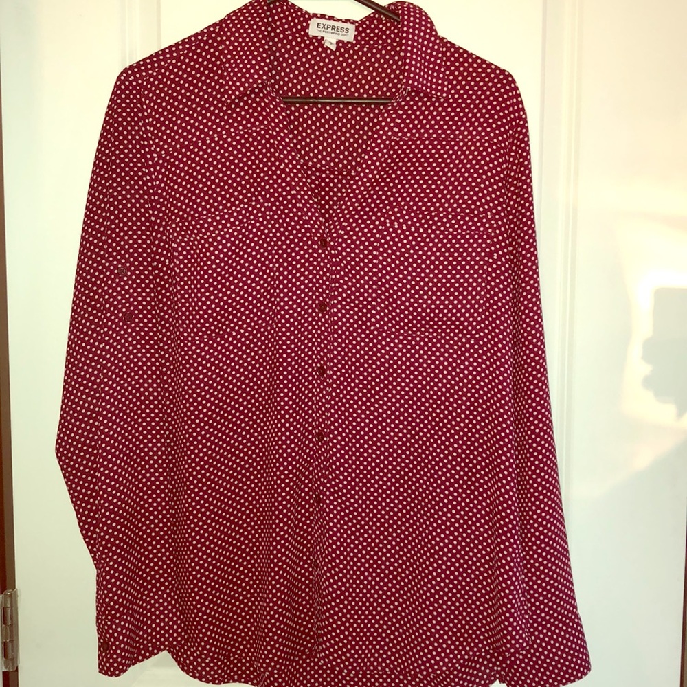 Express Portofino dress shirt, red, size L